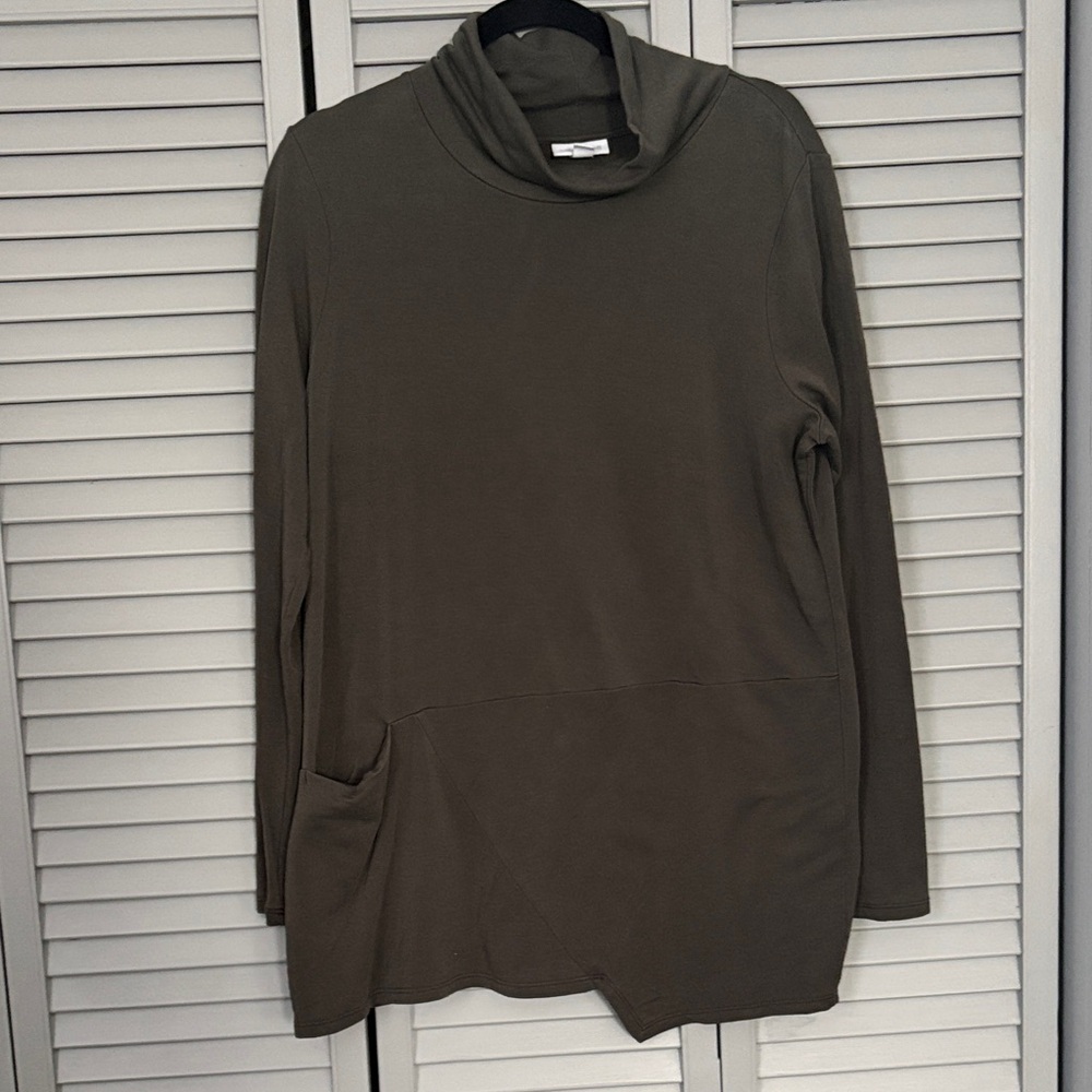 J. Jill Olive Green Cowl Neck Top